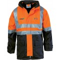 4-in-1 Jacket/Vest Combo (Navy/Orange) with 2 logos
