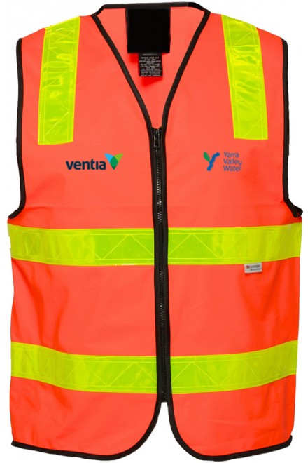 Vic Roads Approved Safety Vest (Orange) with 2 logos